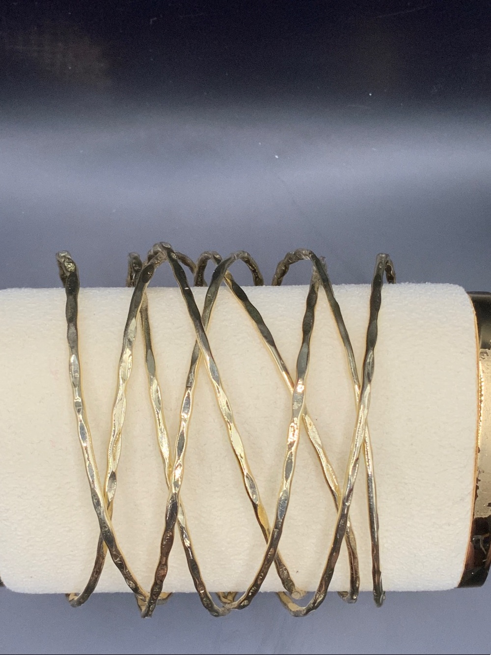 Gold Tone Twisted Wire Bangle Bracelet Set - Women Accessories